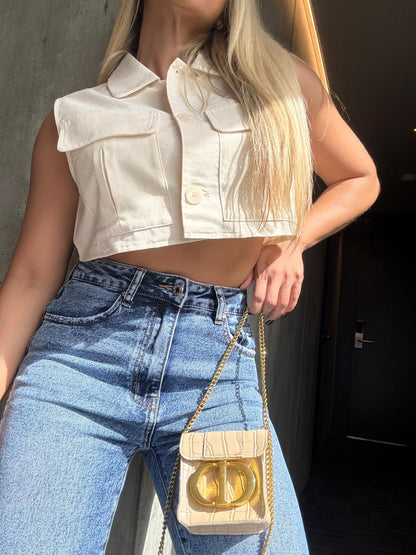 Chaleco Beis con Botones