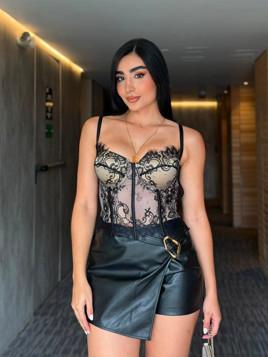 Corset Negro Encaje