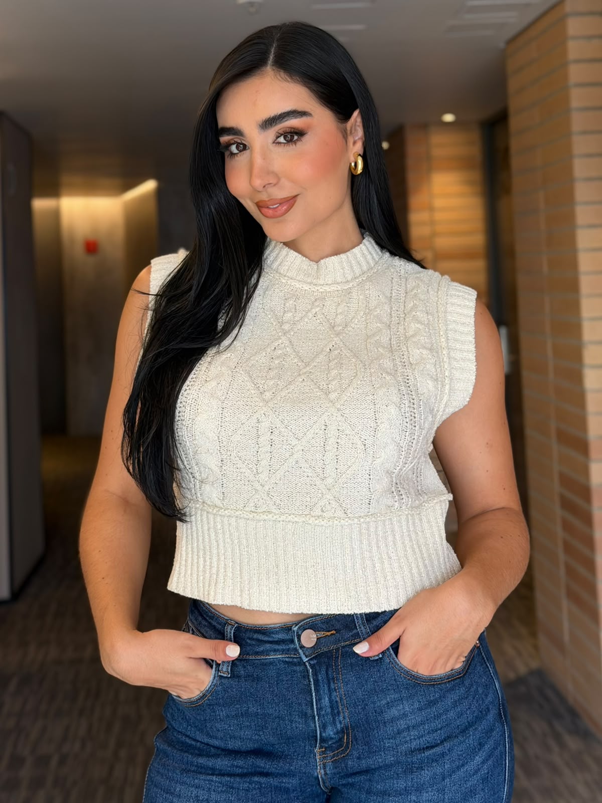 Chaleco Tejido Blanco